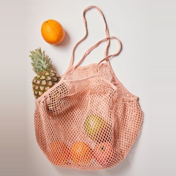 Handbags - 🍑 Parisienne Market Cotton Open Net Tote Bag Peach